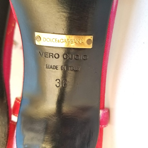 Dolce & Gabbana Heels Sandals Floral Red Open Toe - Picture 8 of 8